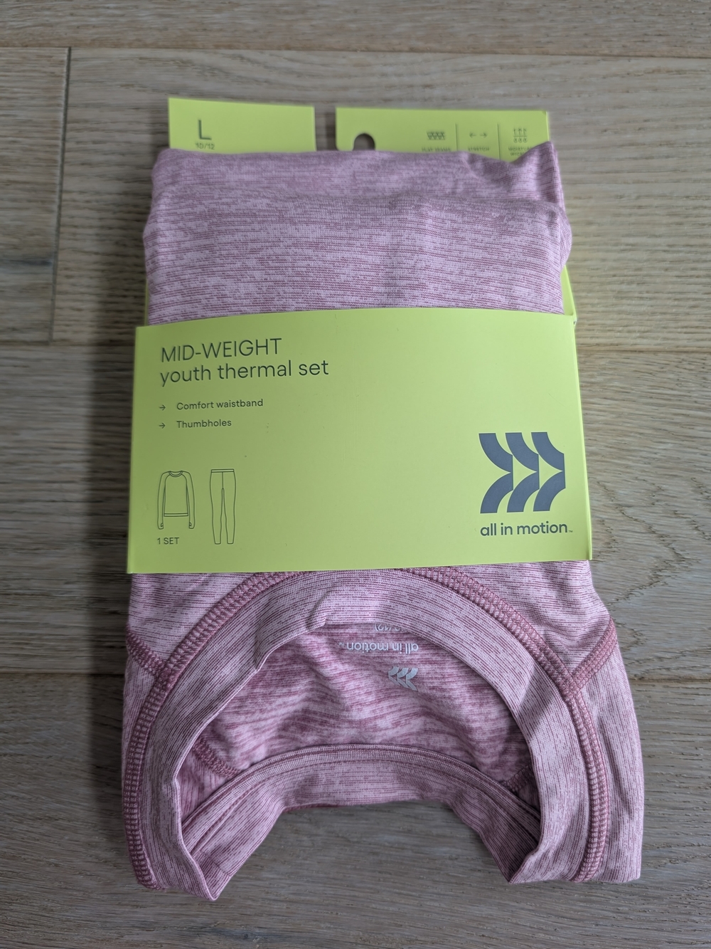 all in motion Youth Mid-Weight Thermal Set - Pink Heather